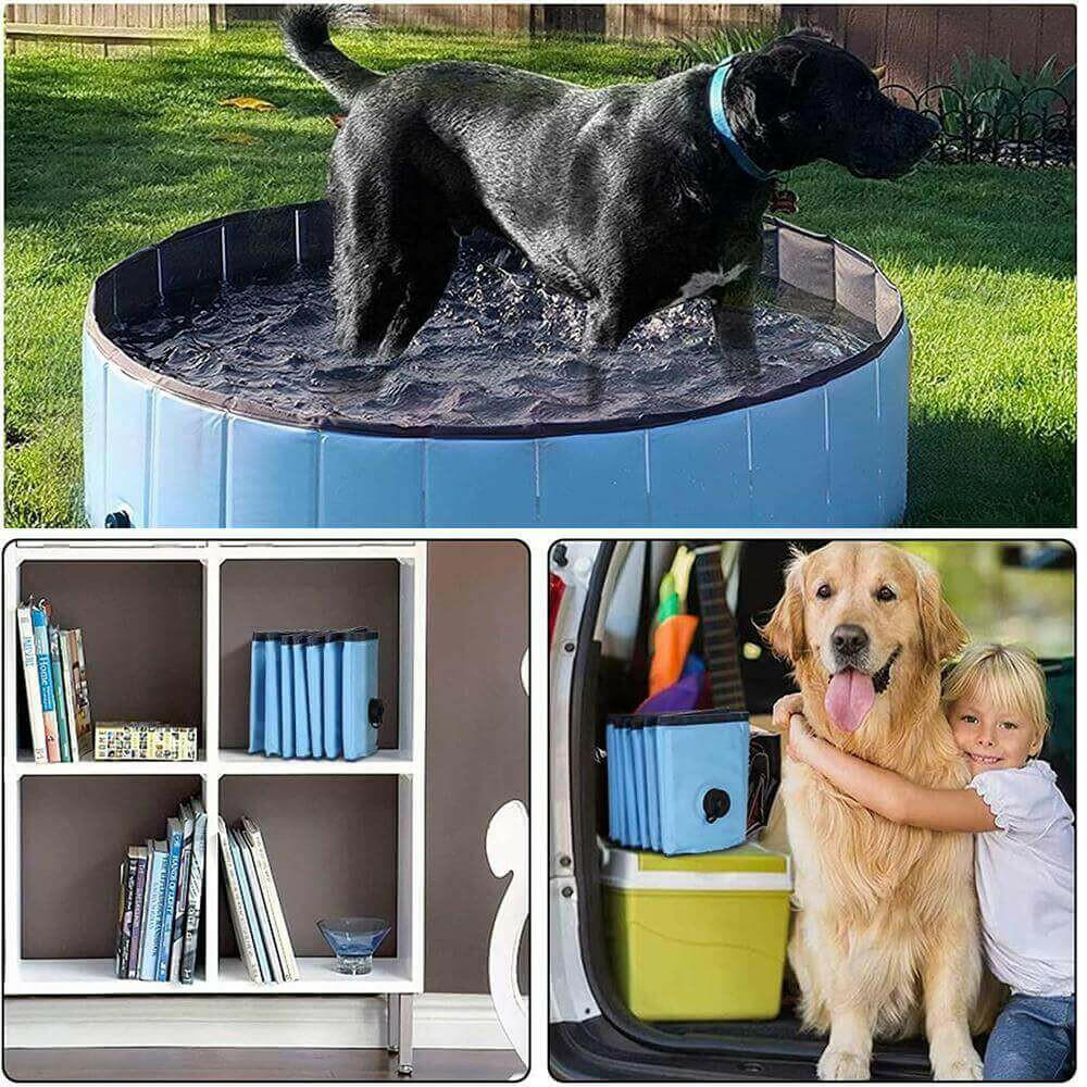 Foldable Pet Bath Outdoor Portable Swimming Pool for Pets and Kids.