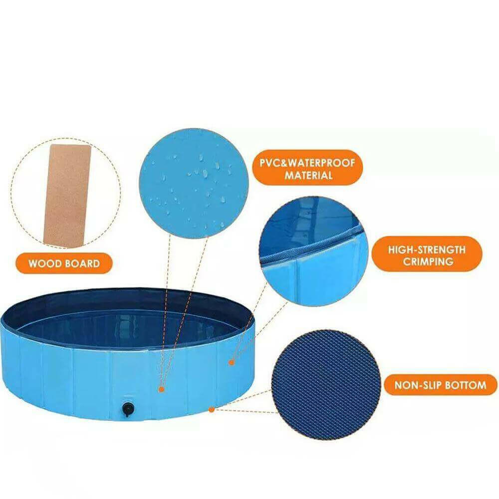 Foldable Pet Bath Outdoor Portable Swimming Pool for Pets and Kids.