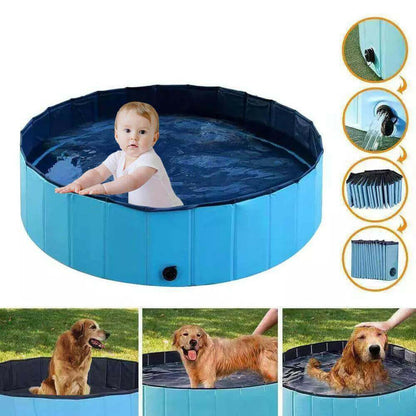 Foldable Pet Bath Outdoor Portable Swimming Pool for Pets and Kids.