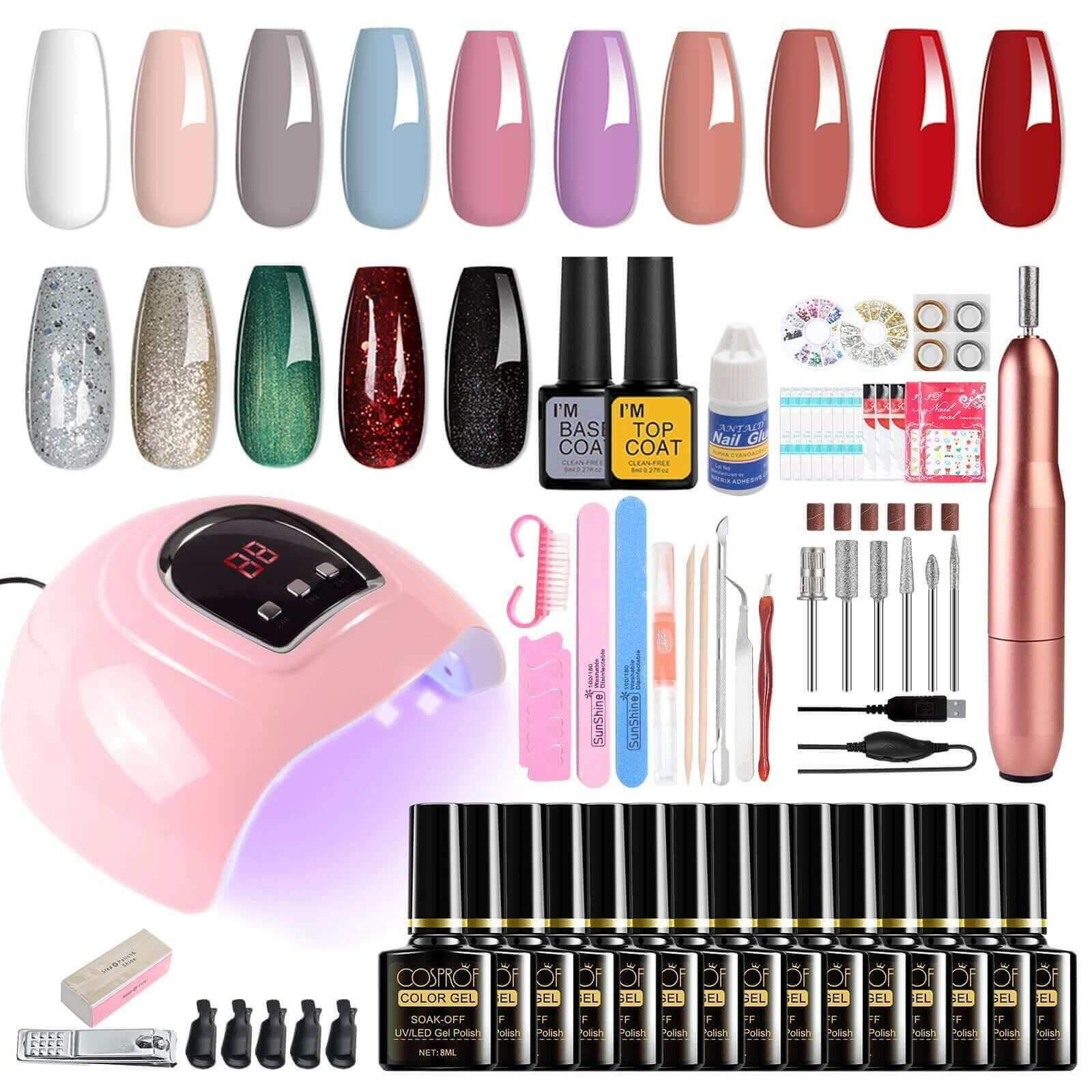 6-in-1 Nail Drill Bit Set Nail Polish Set Salon DIY Home Gel Nail