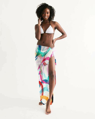 Sheer Circular Multicolor Swimsuit Cover Up.