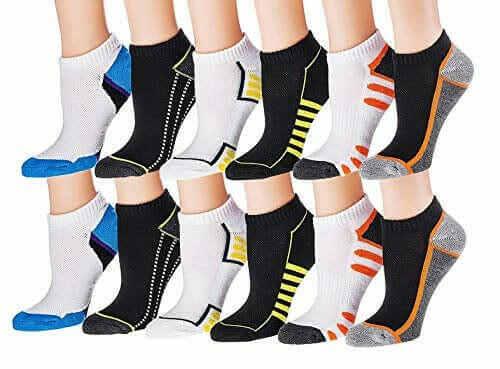 Tipi Toe Women's 12-Pairs Low Cut Athletic Sport Peformance Socks.