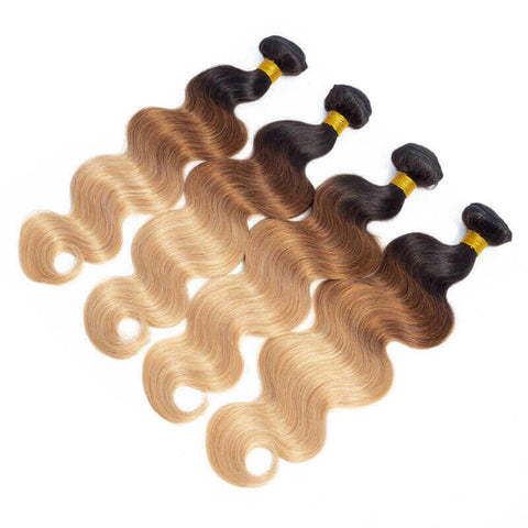 10A Grade #1B/4/30 Body Wave #1B/4/27 BUNDLES with CLOSURES & FRONTALS.