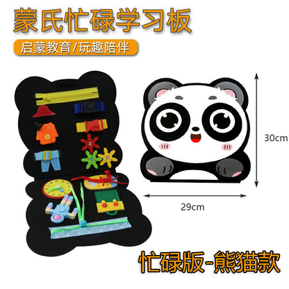 Montessori Busy Board with Felt Clothing for Kids