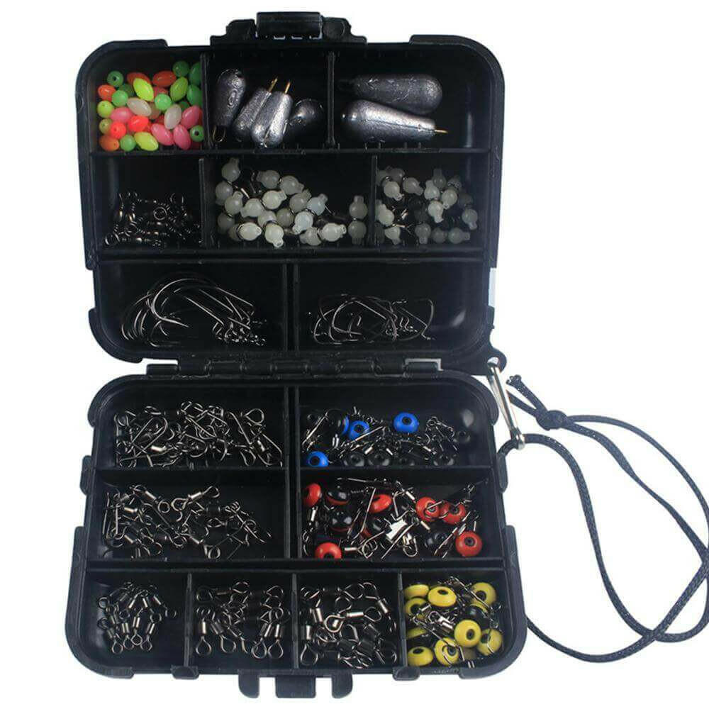 177Pcs Fishing Accessories Tackle Hook Kit Durable with Tackle Box SP