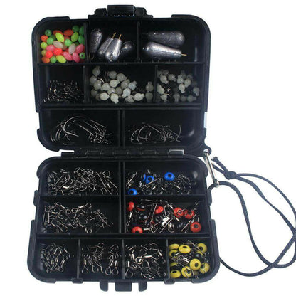 177Pcs Fishing Accessories Tackle Hook Kit  Durable with Tackle Box SP.