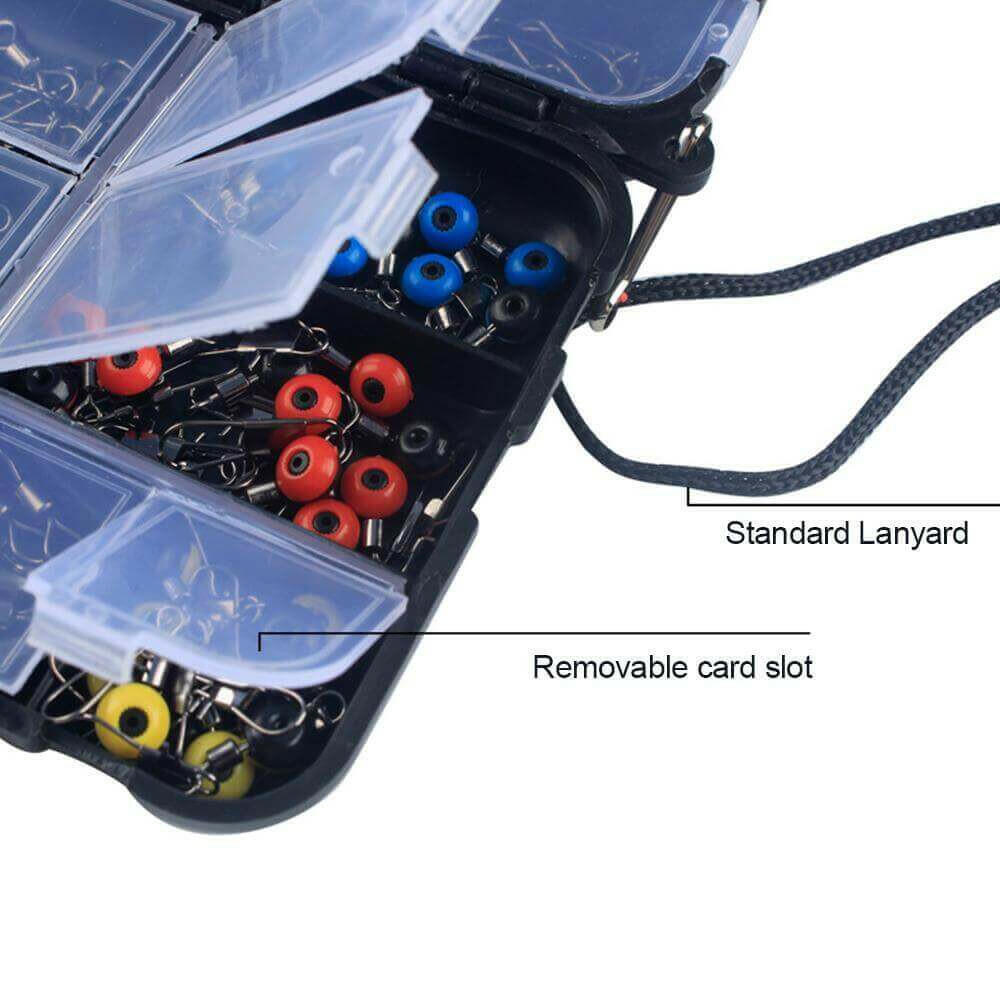 177Pcs Fishing Accessories Tackle Hook Kit Durable with Tackle Box SP