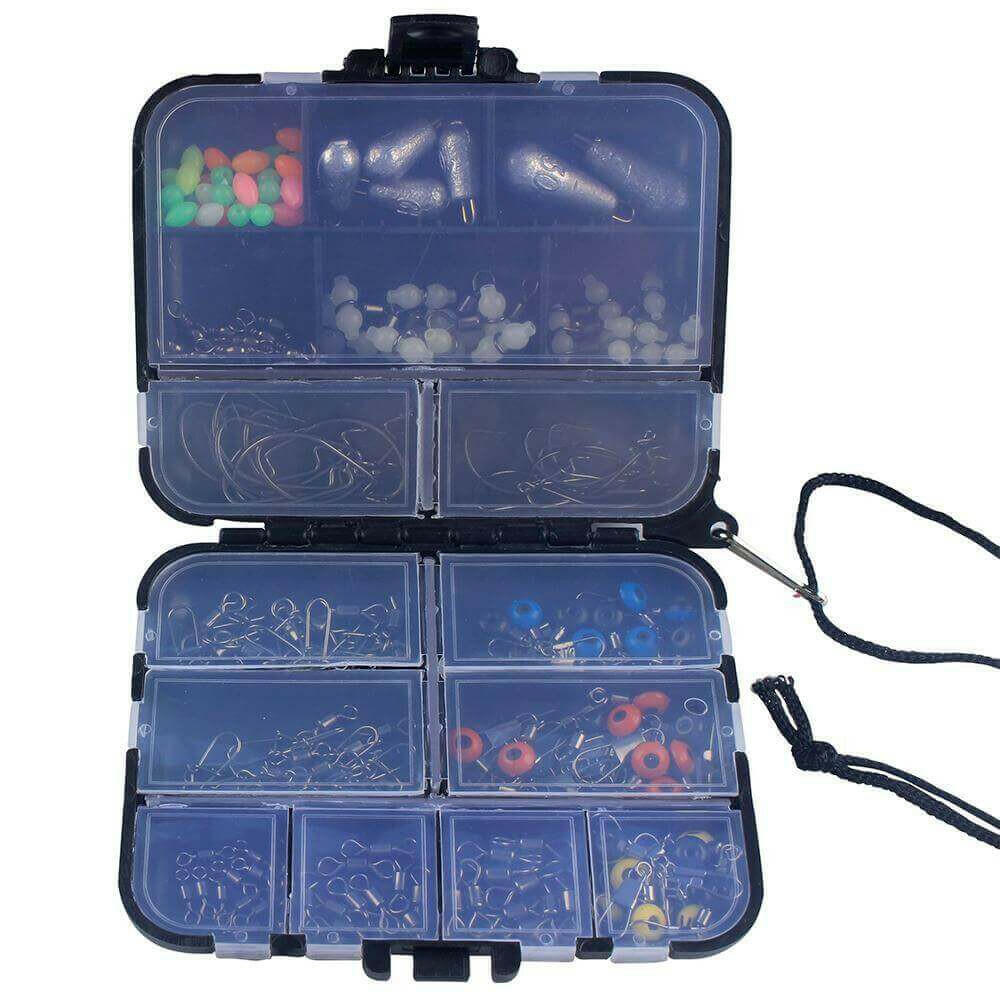 177Pcs Fishing Accessories Tackle Hook Kit  Durable with Tackle Box SP.