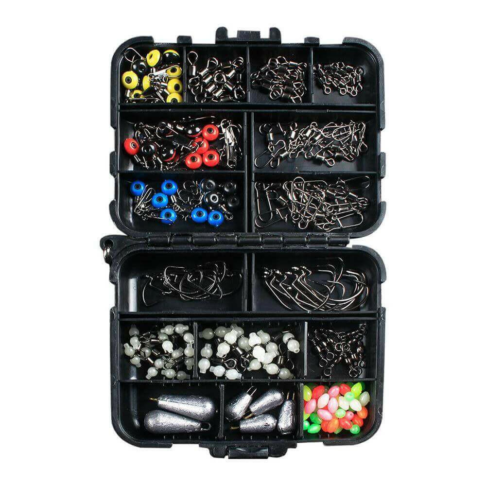 177Pcs Fishing Accessories Tackle Hook Kit Durable with Tackle Box SP