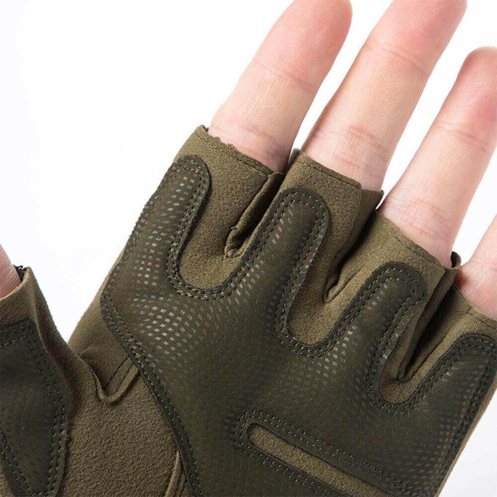 Mens Fingerless Gloves Outdoor Sports Tactical Protection Gloves Fit.