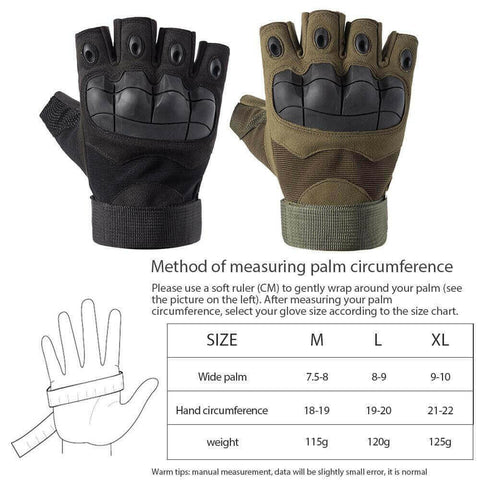 Mens Fingerless Gloves Outdoor Sports Tactical Protection Gloves Fit.