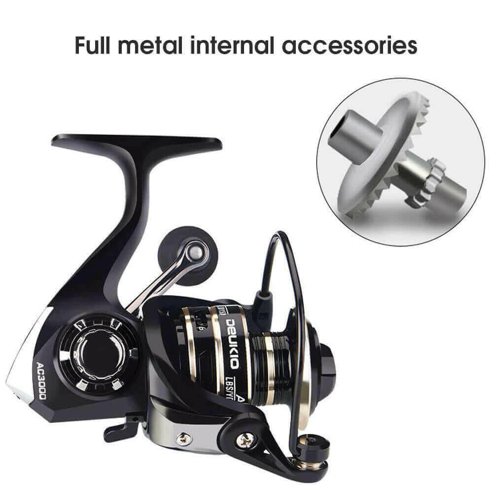 Fishing Metal Spinning Wheel Fshing Reel With Full Metal Rocker.