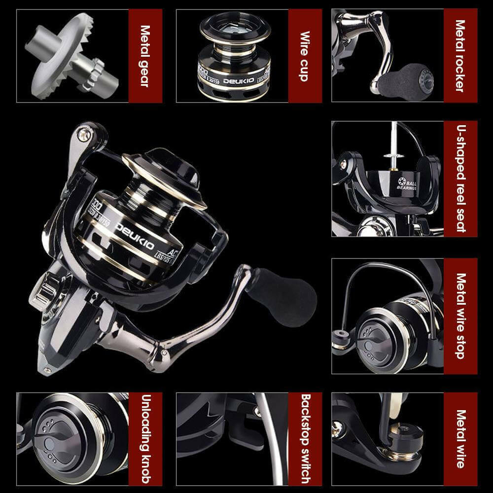 Fishing Metal Spinning Wheel Fshing Reel With Full Metal Rocker.