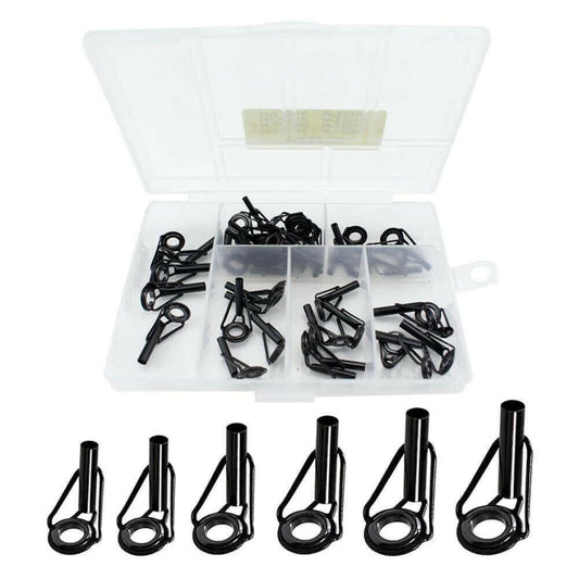 40 Pcs Fishing Rod Top Ring Guide Eye Set With Square Storage Box SP.