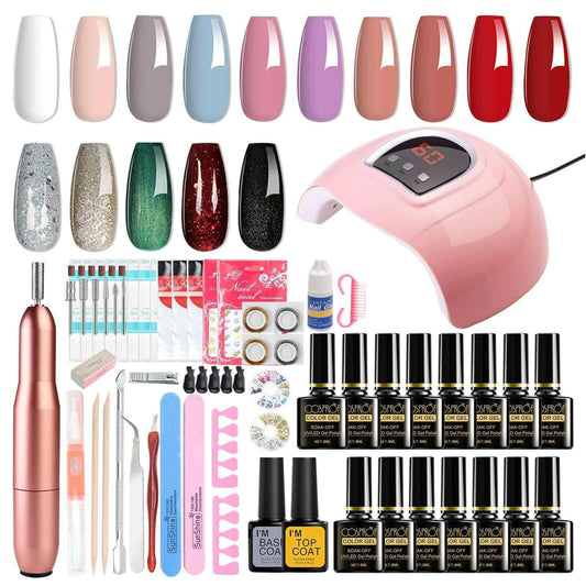 6-in-1 Nail Drill Bit Set Nail Polish Set Salon DIY Home Gel Nail.