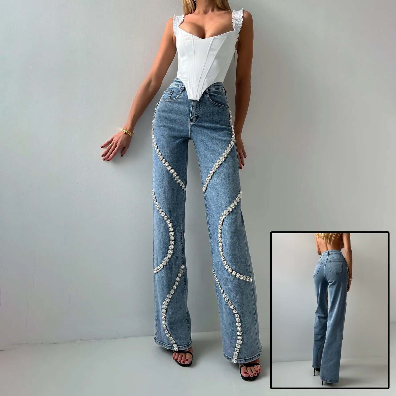 Loose Straight Leg Jeans And Fashionable Casual Pants With A Rhine