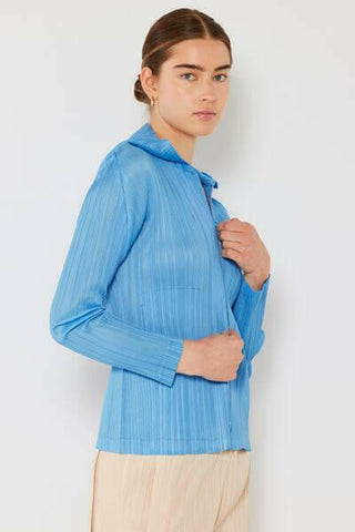 Marina West Swim Pleated Hood Jacket with 2 Way Zipper.