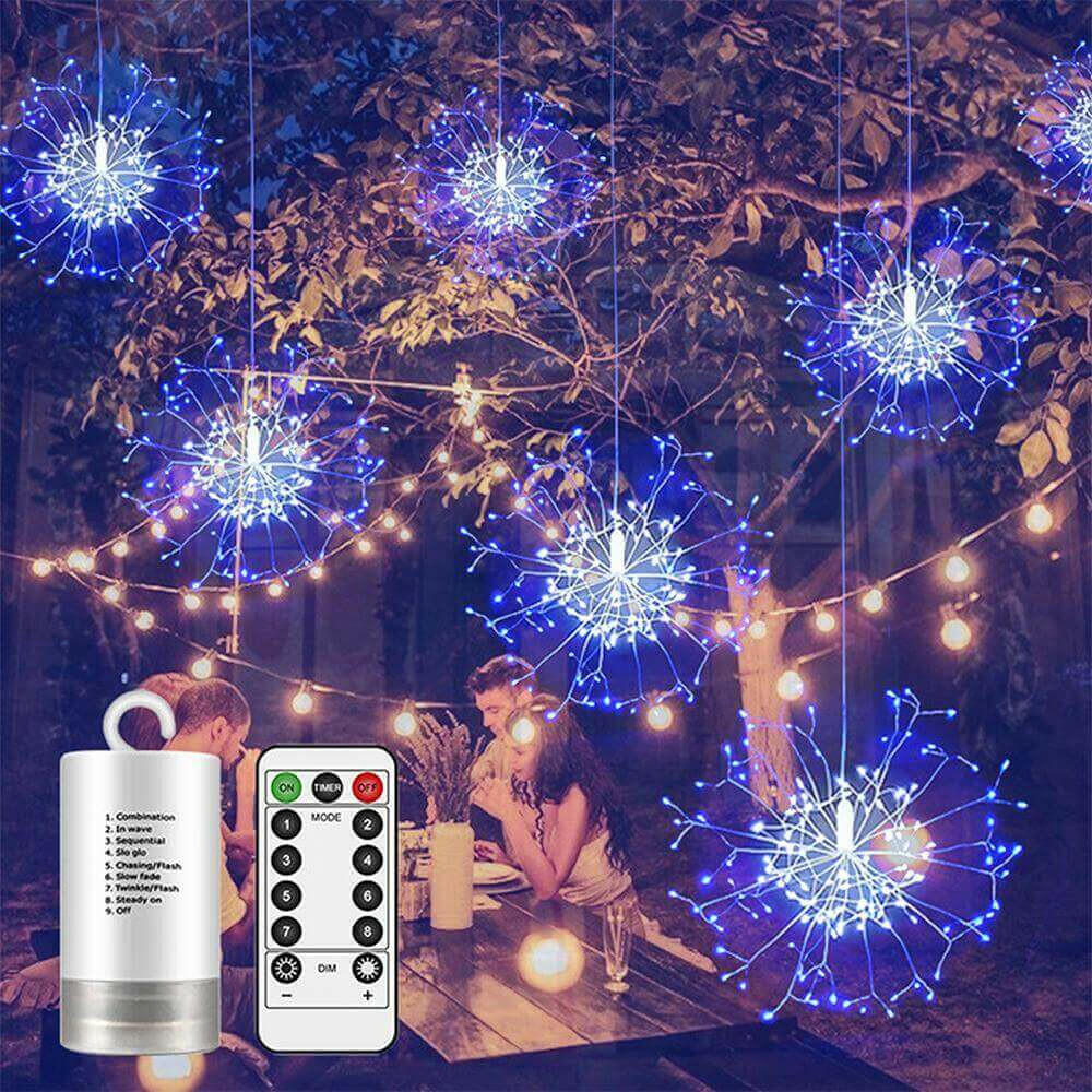 2X LED Firework Lights Garland Starburst String Light Christmas lights.