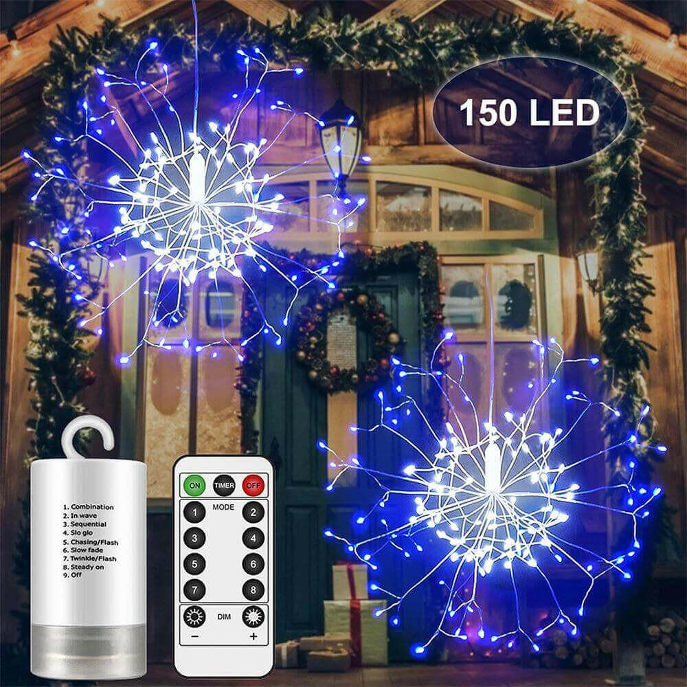 2X LED Firework Lights Garland Starburst String Light Christmas lights.