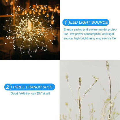 2X LED Firework Lights Garland Starburst String Light Christmas lights.