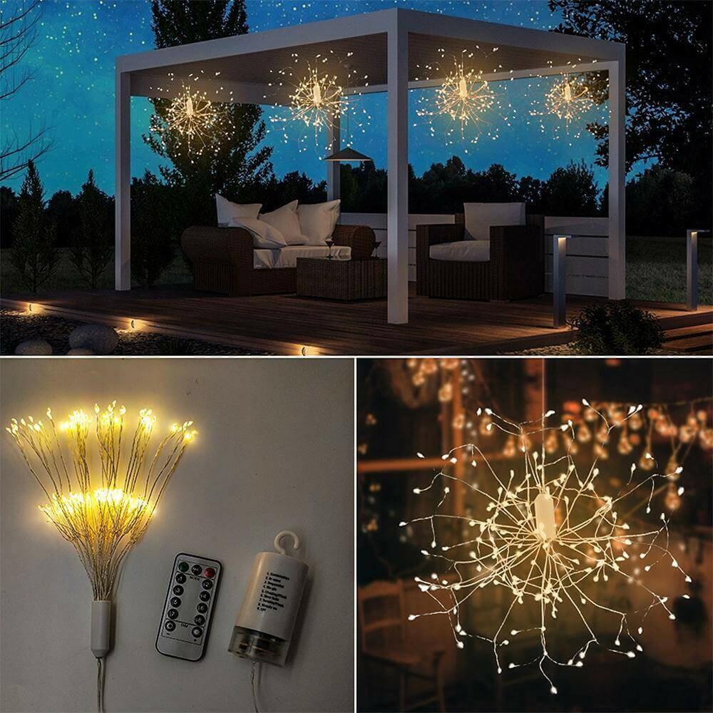 2X LED Firework Lights Garland Starburst String Light Christmas lights