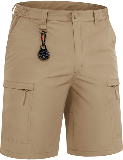 TACVASEN Men’s Quick-Dry Cargo Shorts, Khaki