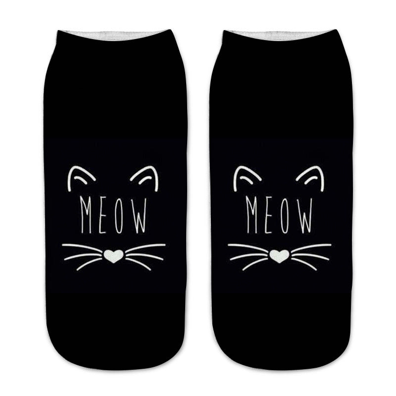 Cute Cat Series 3D Digital Print Socks for Kids