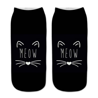 Cute Cat Series 3D Digital Print Socks for Kids