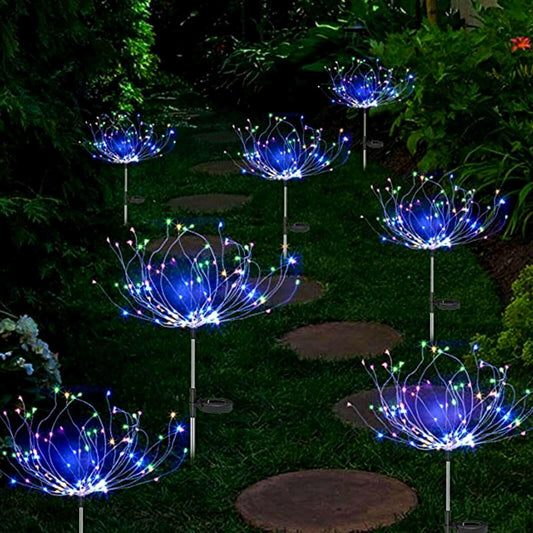 120LED Multicolor Solar Firework Lights Garden Christmas decorations.