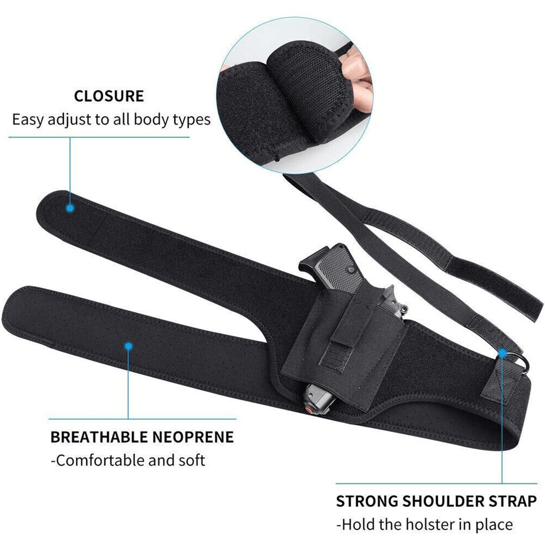 Tactical Concealed Carry Shoulder Waist Pistol Hand Gun Holder Holster