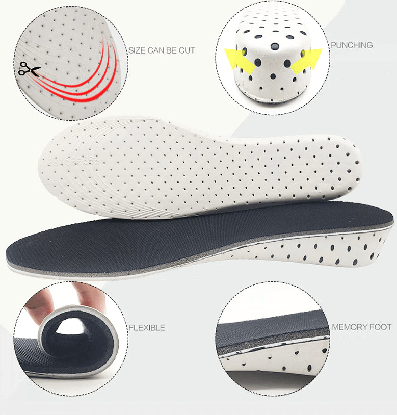 Men Women Invisible Height Increase Insoles Heel Lift Taller Shoe