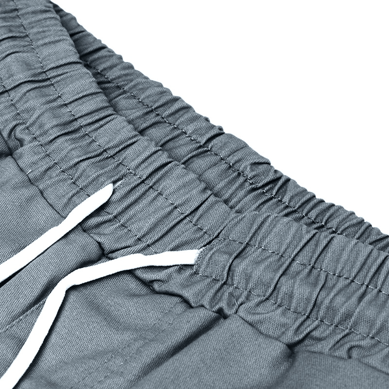 Men Casual Chino Cargo Shorts Elastic Waist Drawstring 6 Pockets