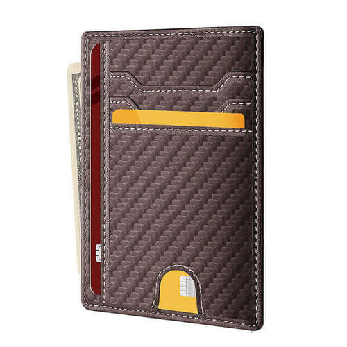 Mens Leather Slim Wallet Credit Card Holder RFID Blocking Pocket ID
