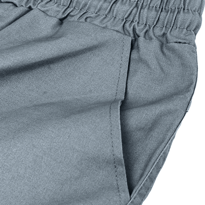 Men Casual Chino Cargo Shorts Elastic Waist Drawstring 6 Pockets