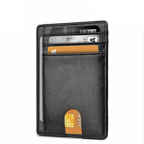 Mens Leather Slim Wallet Credit Card Holder RFID Blocking Pocket ID