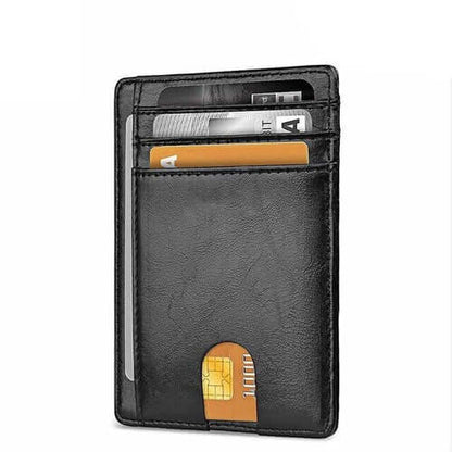 Mens Leather Slim Wallet Credit Card Holder RFID Blocking Pocket ID