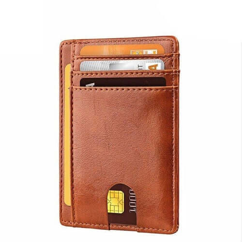 Mens Leather Slim Wallet Credit Card Holder RFID Blocking Pocket ID