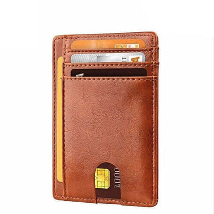 Mens Leather Slim Wallet Credit Card Holder RFID Blocking Pocket ID