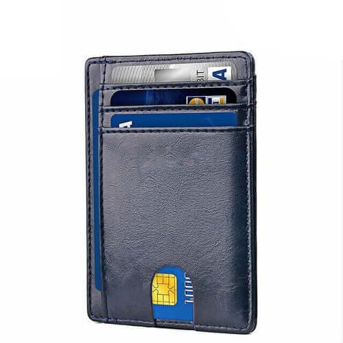 Mens Leather Slim Wallet Credit Card Holder RFID Blocking Pocket ID