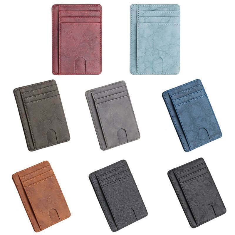Mens Leather Slim Wallet Credit Card Holder RFID Blocking Pocket ID
