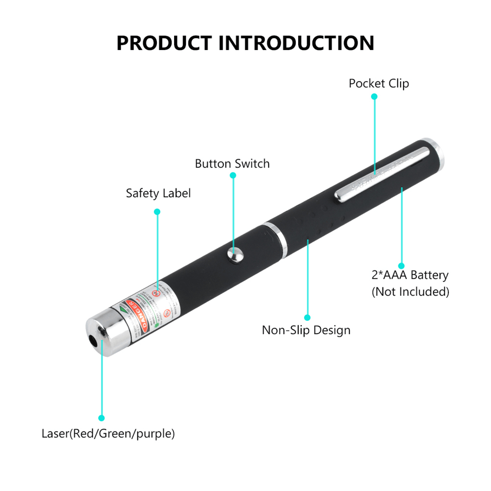 3 Packs 900Mile Laser Pointer Pen Green Blue Red Light Visible Beam
