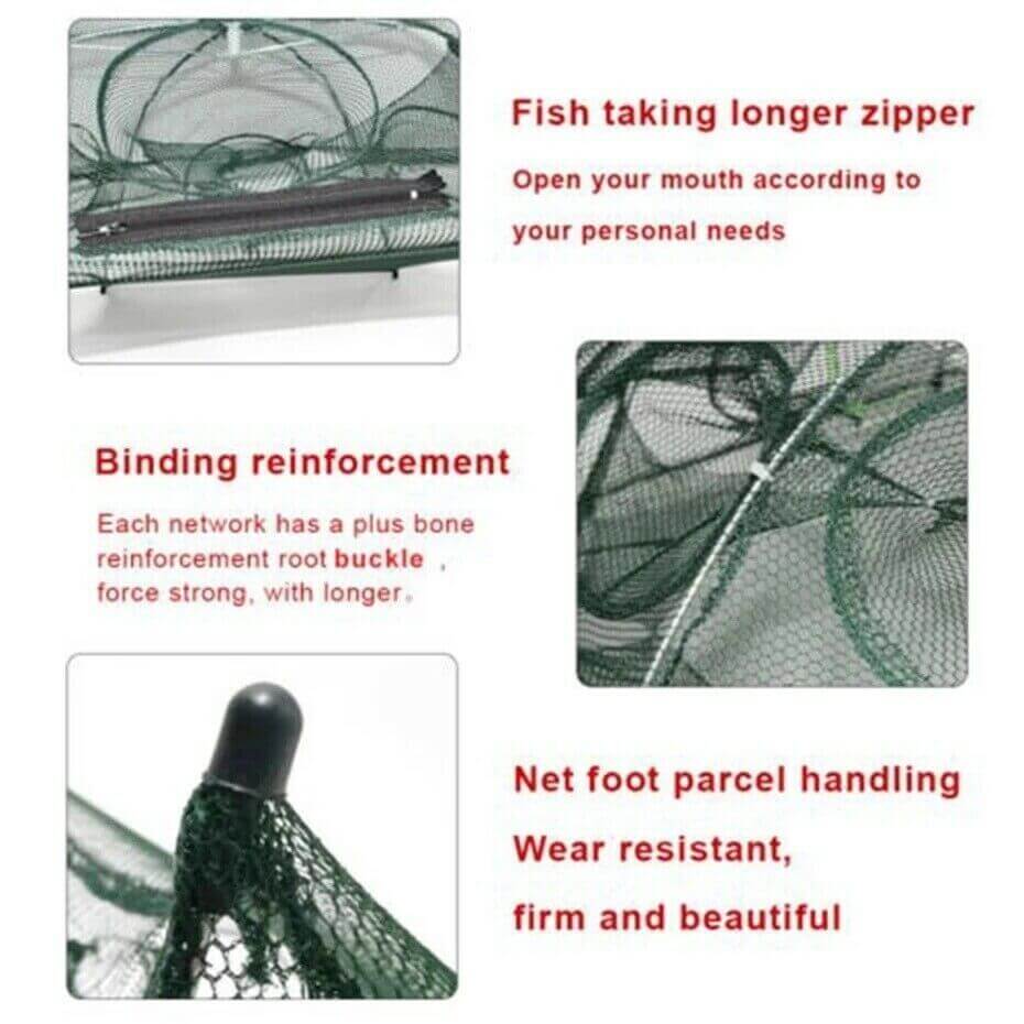 Fishing Bait Trap Crab Net Crawdad Shrimp Cast Dip Cage Fish Minnow