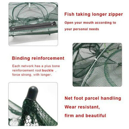 Fishing Bait Trap Crab Net Crawdad Shrimp Cast Dip Cage Fish Minnow