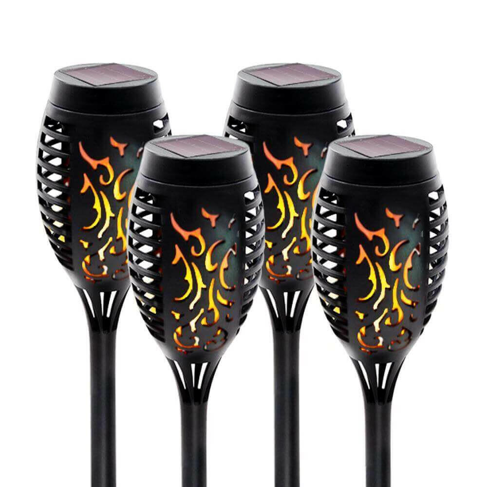 4 Pack Solar Lights Outdoor Solar 12 Led Torch Flickering Flame Lights.