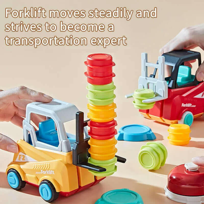 Children'S Engineering Truck Forklift Press Shovel Toy Car Suit Education Stacking Toy Board Game for Party Boys Birthday Gift