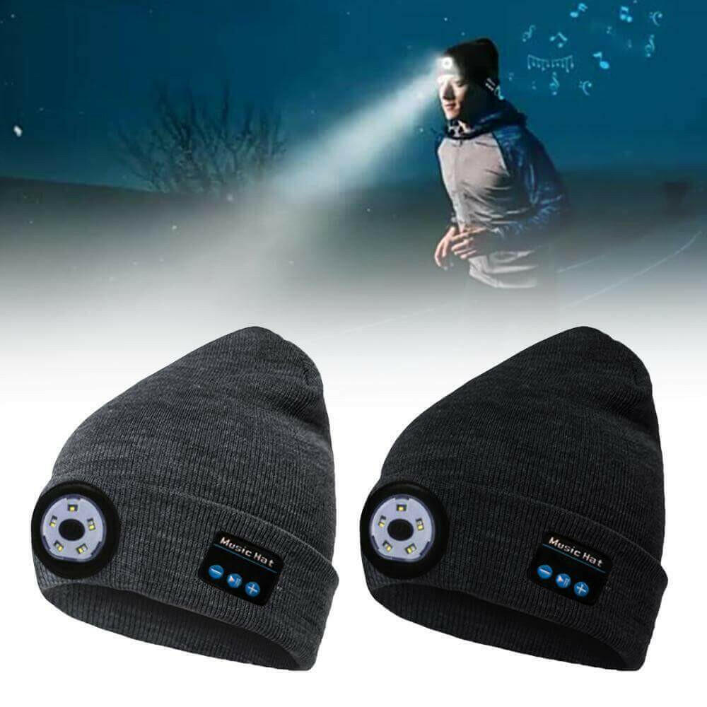 Wireless Bluetooth LED Hat with Music Speakers Light Winter Gift.