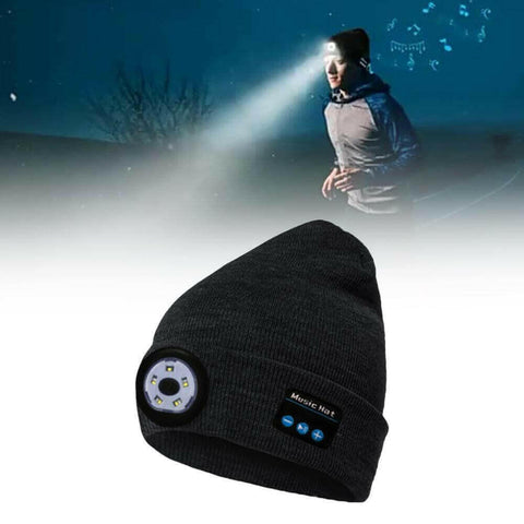 Wireless Bluetooth LED Hat with Music Speakers Light Winter Gift.