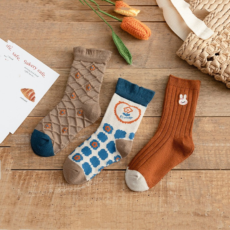 Cartoon Wool Medium Tube Socks for Kids