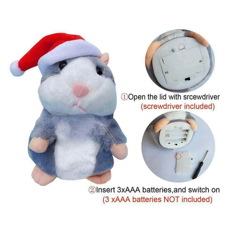 Talking Hamster Electronic Plush Mouse Pet Speak Sound Record Toy.