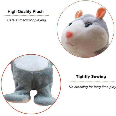 Talking Hamster Electronic Plush Mouse Pet Speak Sound Record Toy.